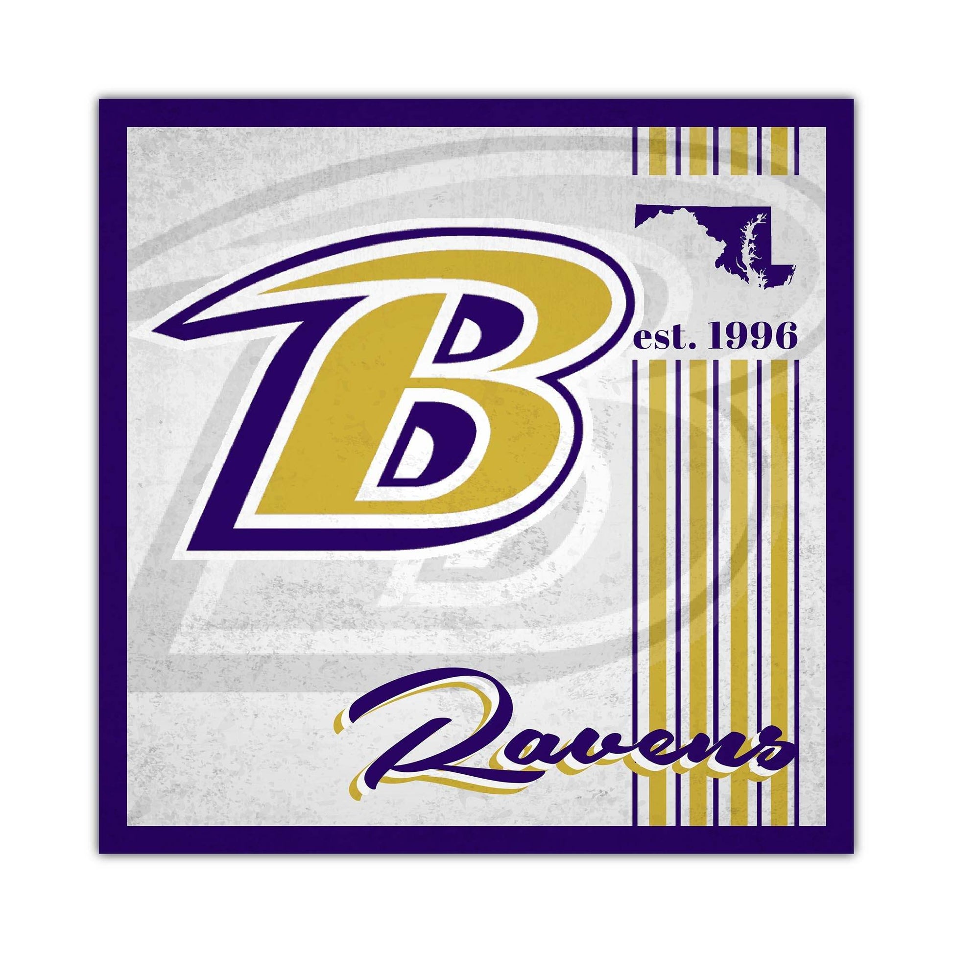 Baltimore Ravens Wood Sign 10x10 Album Design Decor - ToylandEU