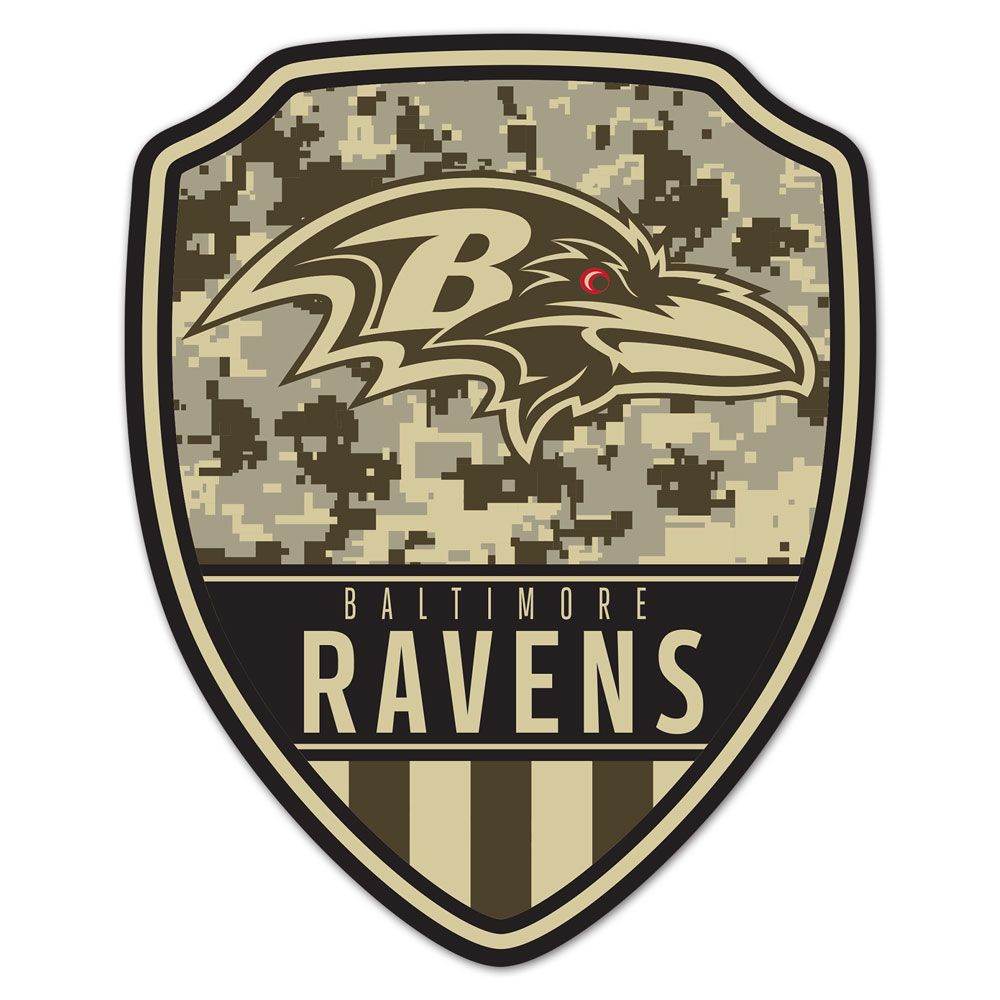 Baltimore Ravens Wood Sign 11x14 Shield Shape Finish - ToylandEU