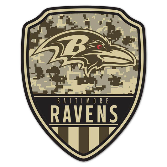 Baltimore Ravens Wood Sign 11x14 Shield Shape Finish - ToylandEU