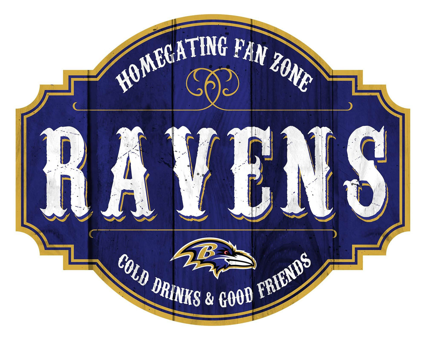 Baltimore Ravens Wood Sign 12 Inch Homegating Tavern - ToylandEU