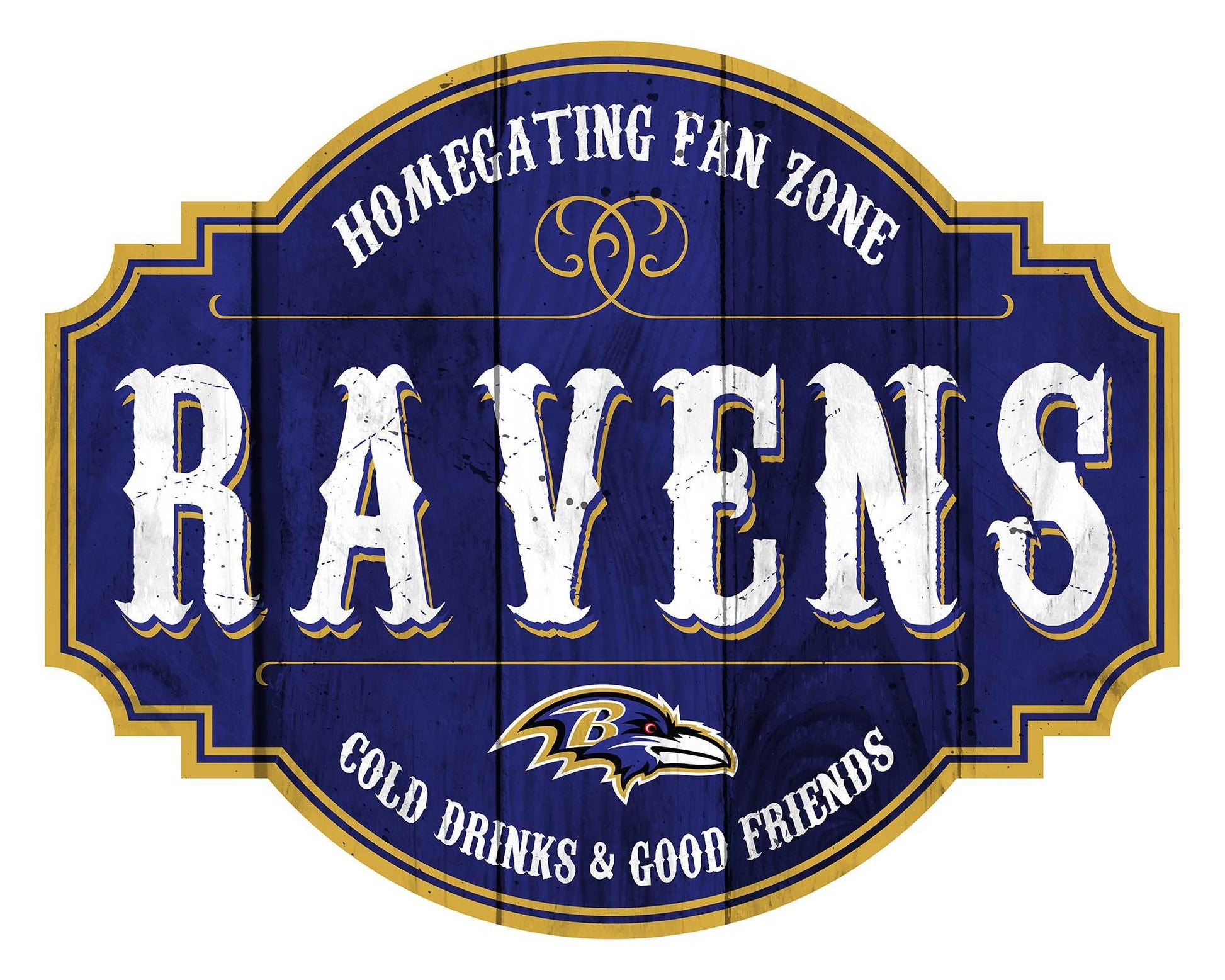 Baltimore Ravens Wood Sign 12 Inch Homegating Tavern - ToylandEU