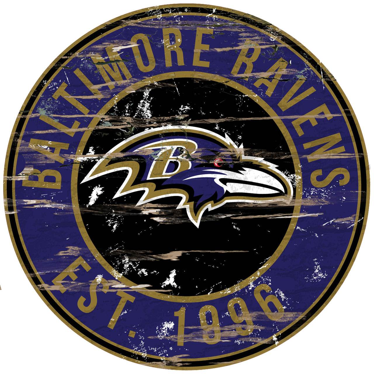 Baltimore Ravens Wood Sign 24 Inch Round Special Order - ToylandEU