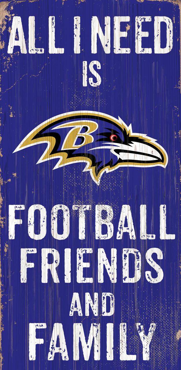Baltimore Ravens Wooden Sign 6x12 Friends And Family Design - ToylandEU