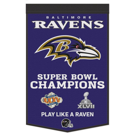 Baltimore Ravens Wool Banner 24x38 Dynasty Champ Design - ToylandEU
