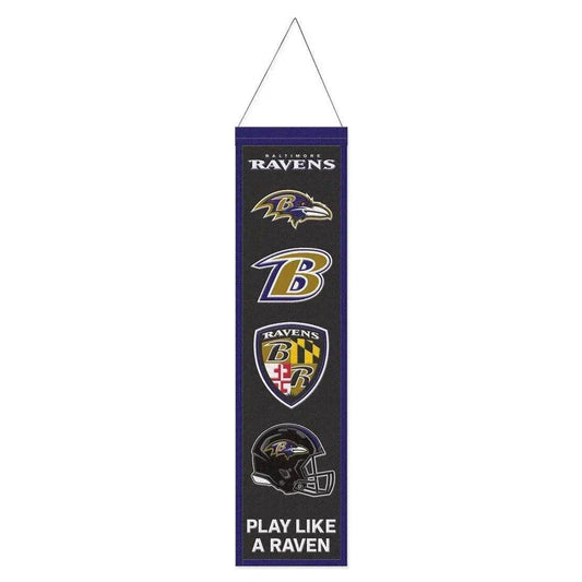  Baltimore Ravens Wool Banner 8x32 Heritage Evolution Design -  ToylandEU™