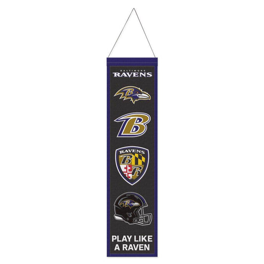 Baltimore Ravens Wool Banner 8x32 Heritage Evolution Design - ToylandEU