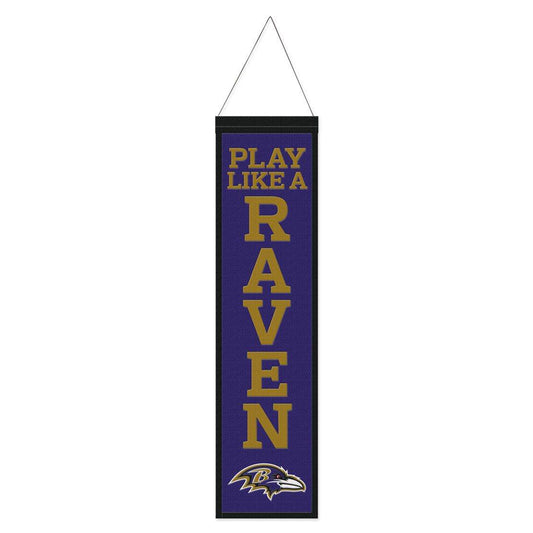 Baltimore Ravens Wool Banner 8x32 Heritage Slogan Design - ToylandEU