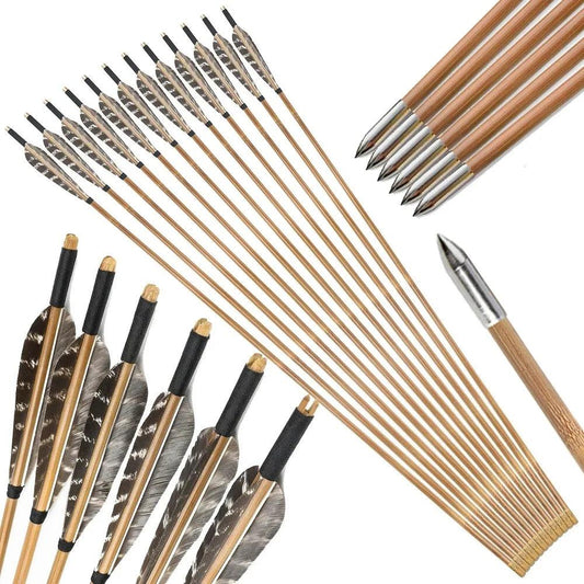 Bamboo Arrows | 33 Inch 12 Pack | Toylandeu™