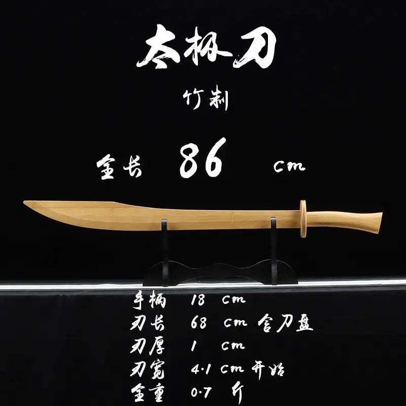 Tai Chi Sword Made Entirely of Bamboo, Traditional Chinese Performance Sword, Bamboo Wooden Martial Arts Sword for Morning Exercises, Training, and as a Gift - ToylandEU