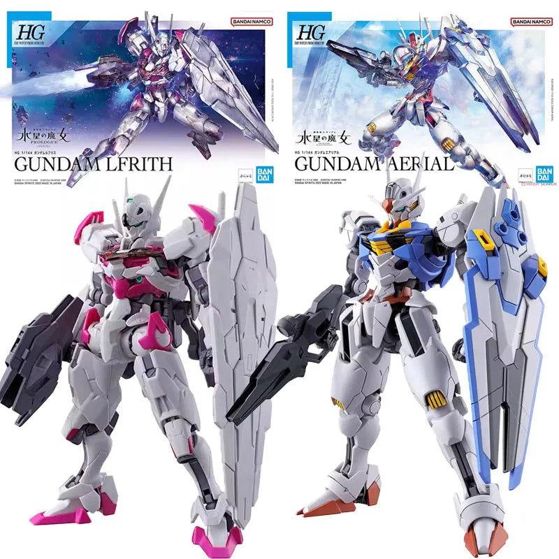  Bandai Anime GUNDAM AERIAL & LFRITH HG 1/144 Genuine Assembly Model Toy Kit, Action Figure Collectible 
