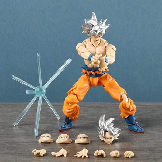 Bandai SHF Dragon Ball Son Goku Ultra Instinct PVC Figure 16.5 Cm Silver Hair Articulated Model - ToylandEU