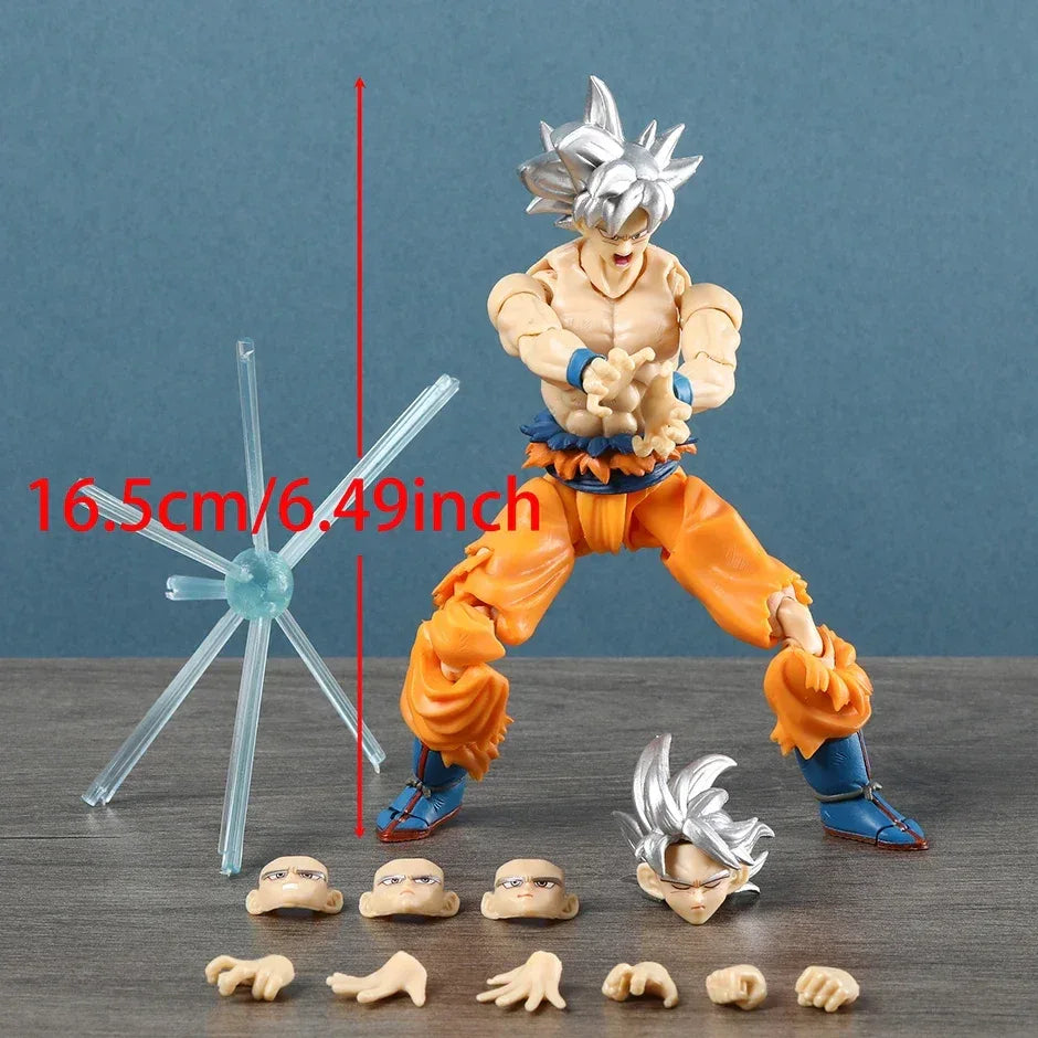 Bandai SHF Dragon Ball Son Goku Ultra Instinct PVC Figure 16.5 Cm Silver Hair Articulated Model - ToylandEU