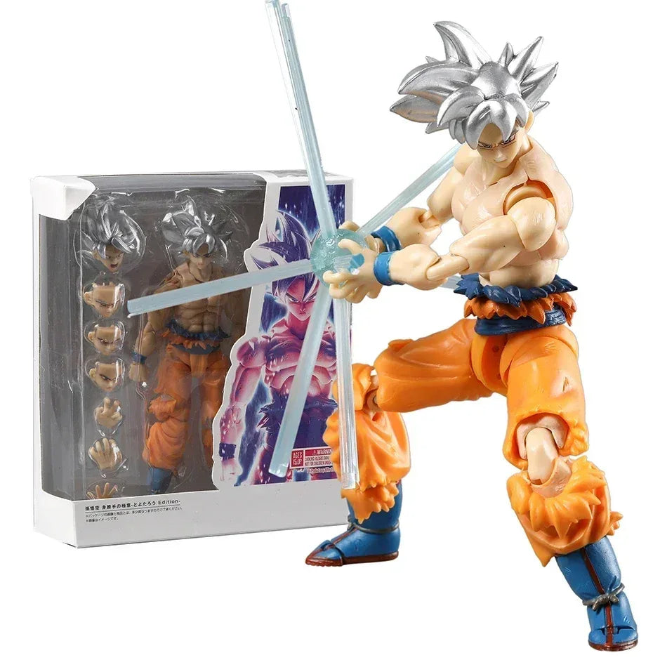 Bandai SHF Dragon Ball Son Goku Ultra Instinct PVC Figure 16.5 Cm Silver Hair Articulated Model - ToylandEU