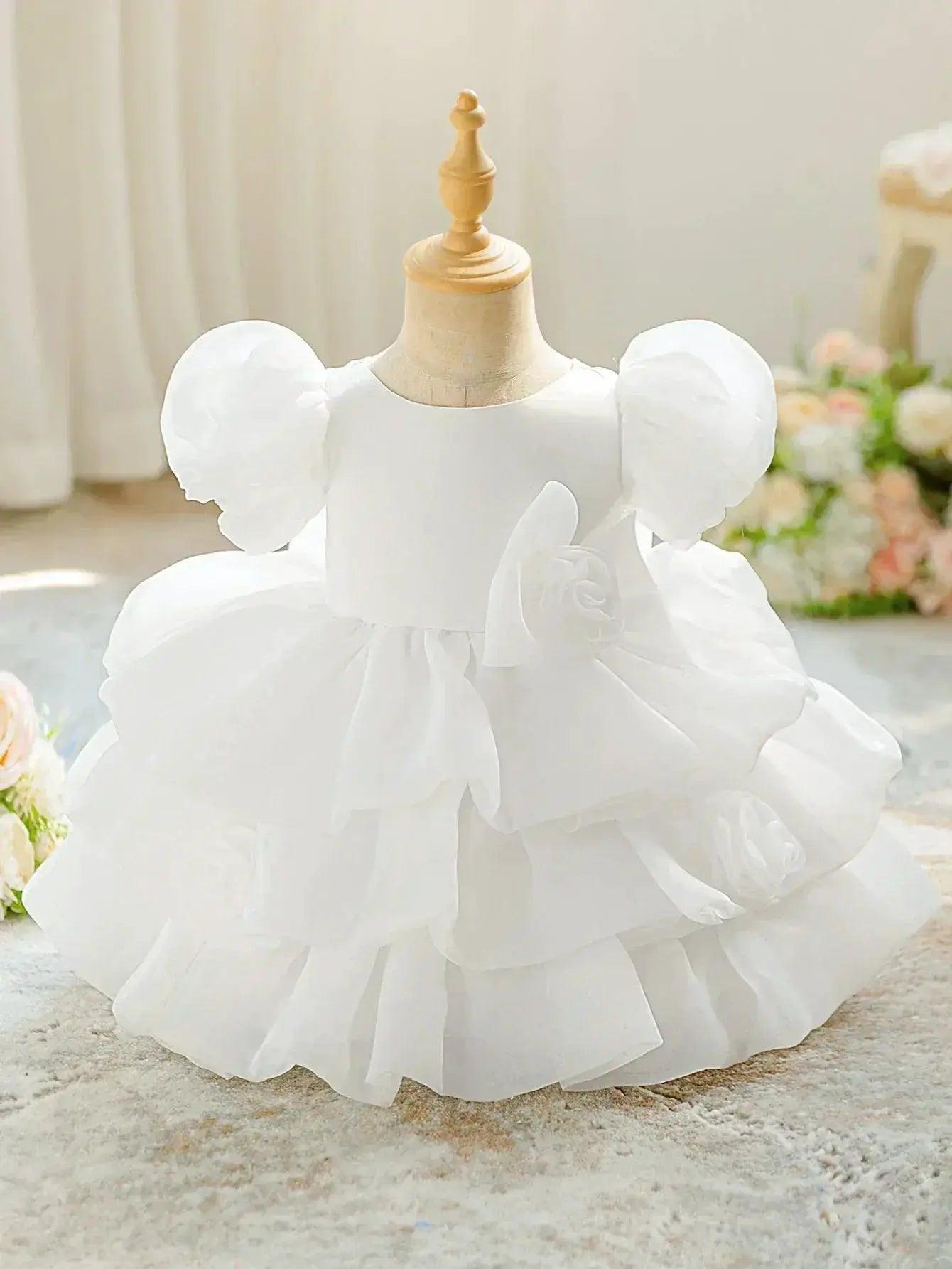  Baptism Dress For Baby Girl Elegant White Bow Premium -  ToylandEU™