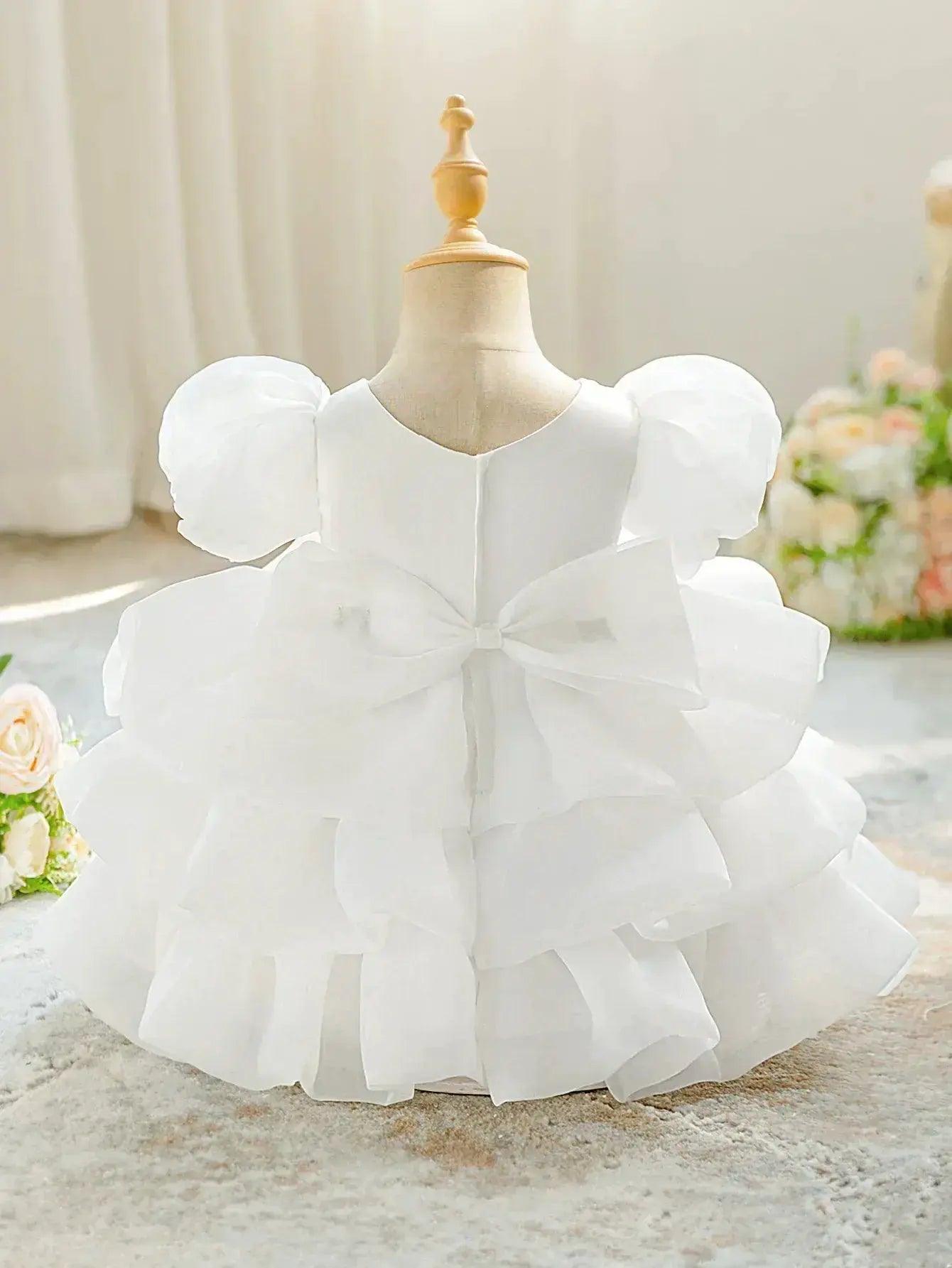  Baptism Dress For Baby Girl Elegant White Bow Premium -  ToylandEU™