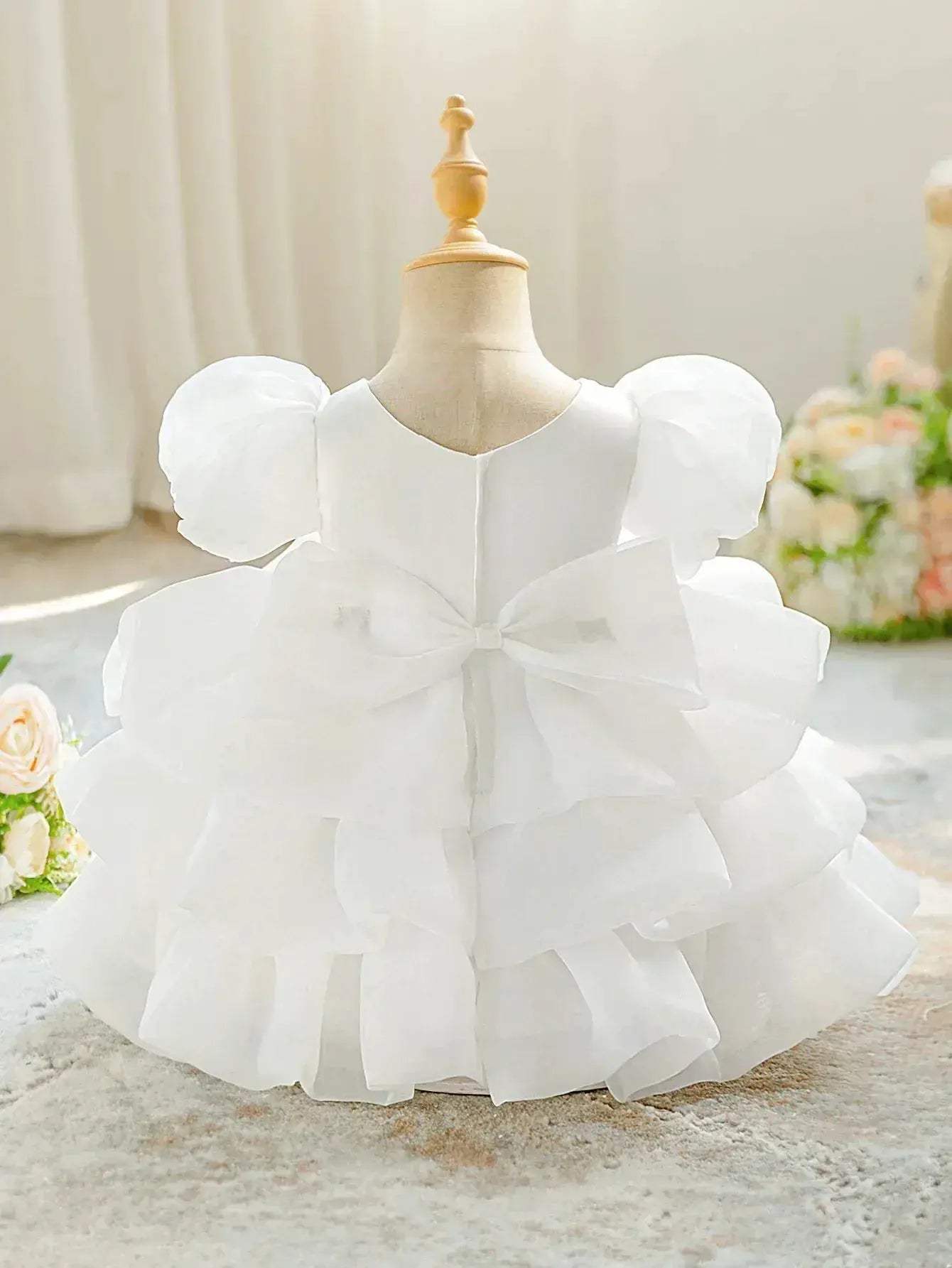  Baptism Dress For Baby Girl Elegant White Bow Premium -  ToylandEU™