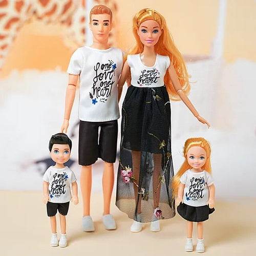 Barbi Family Doll Set - 1/6 Scale Mom, Dad & Kids - 30cm Fun Play - ToylandEU