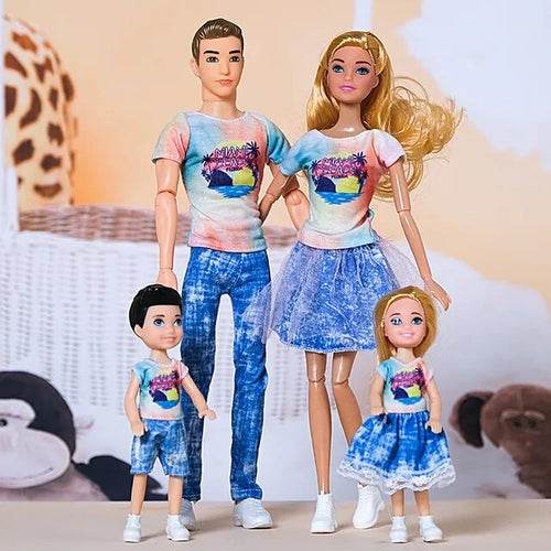 Barbi Family Doll Set - 1/6 Scale Mom, Dad & Kids - 30cm Fun Play - ToylandEU