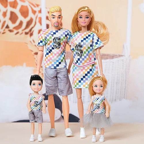 Barbi Family Doll Set - 1/6 Scale Mom, Dad & Kids - 30cm Fun Play - ToylandEU