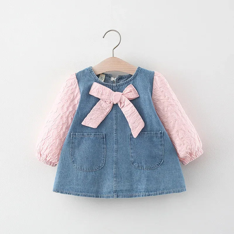 BarbieRabbit Denim Dress with Bow Detail for Toddler Girls - ToylandEU