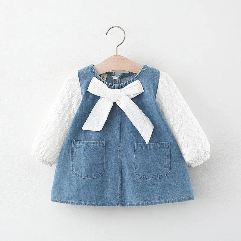 BarbieRabbit Denim Dress with Bow Detail for Toddler Girls - ToylandEU