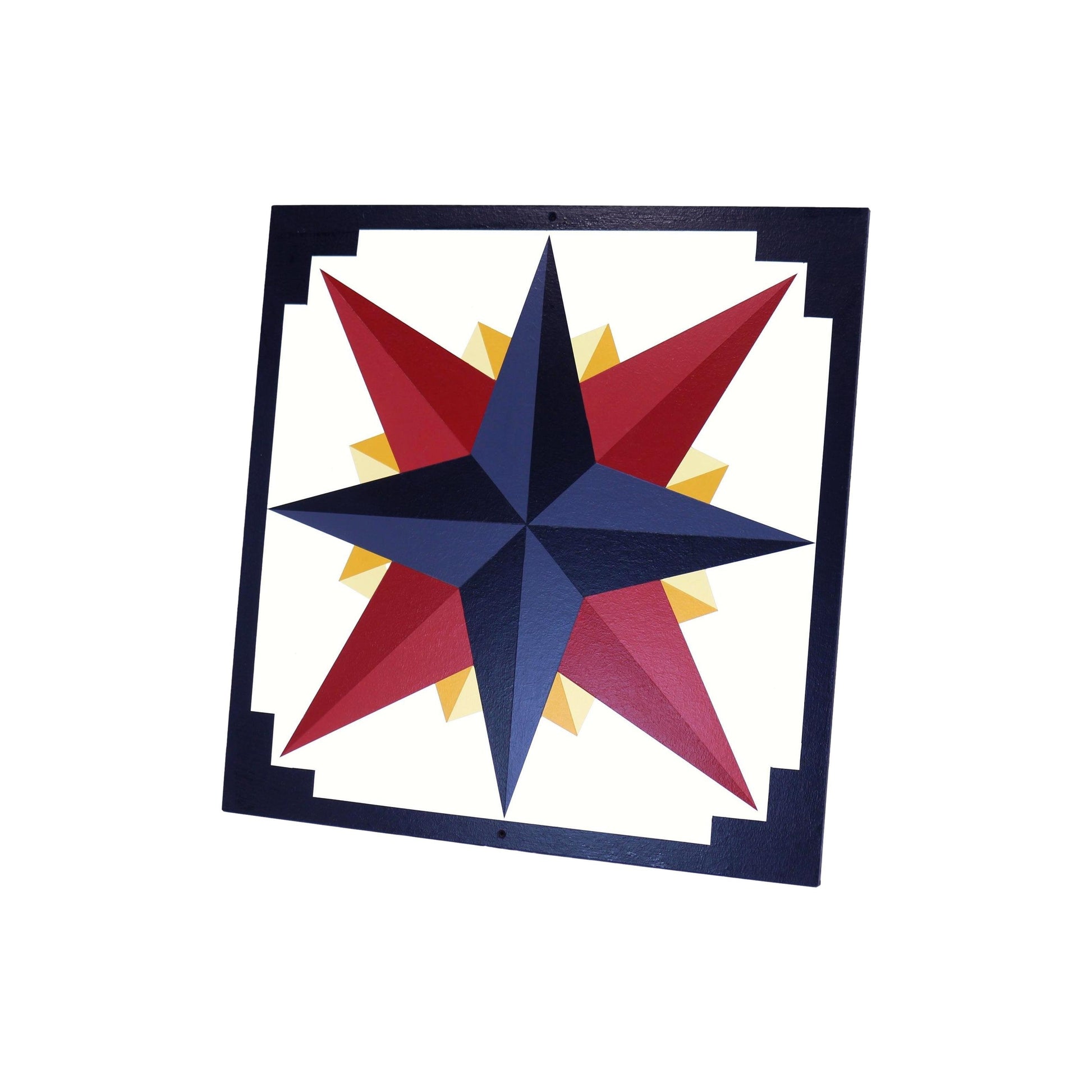 Barn Quilt Hand Painted Mariners Compass Amish Made