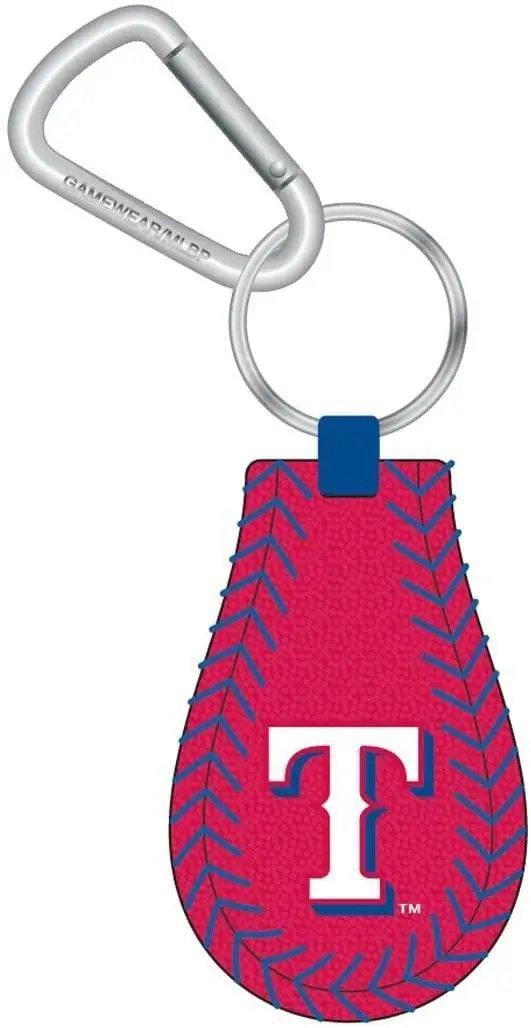  Texas Rangers Baseball Keychain Red Leather Blue Thread -  ToylandEU™