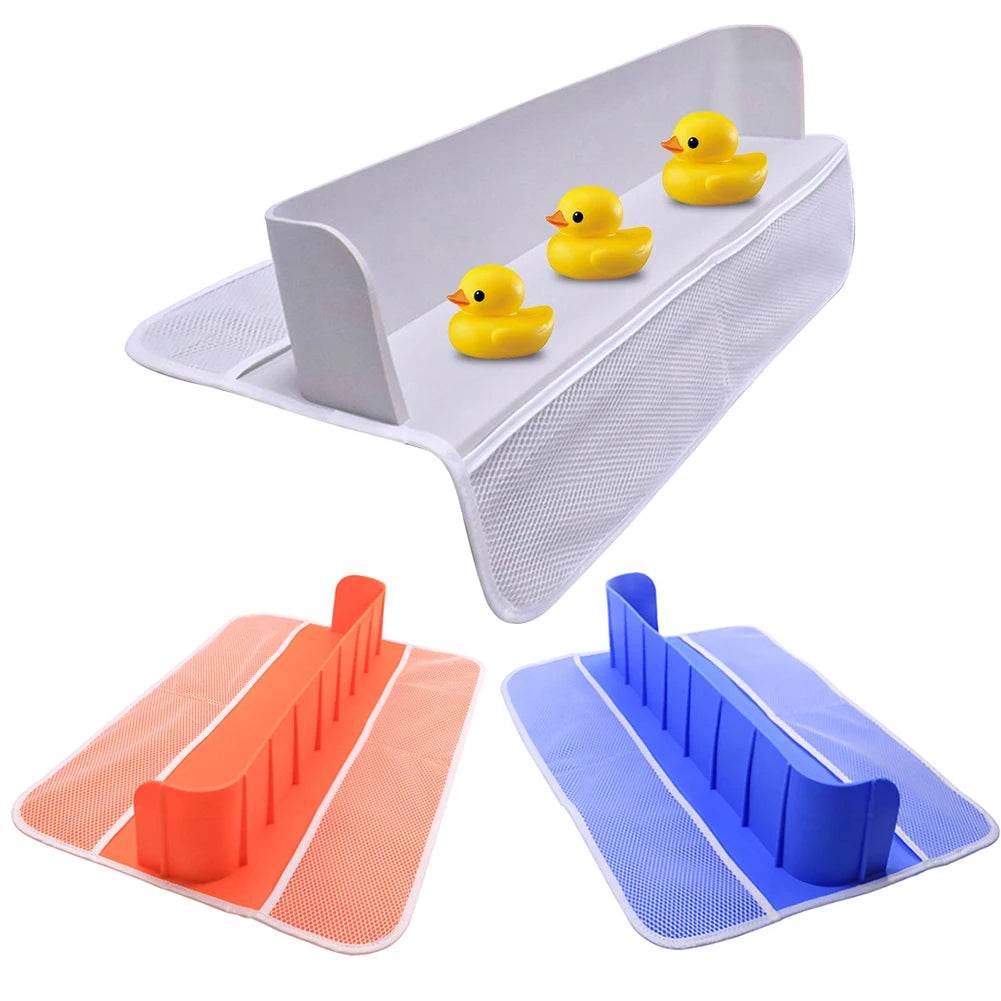 Bathtub Splash Guard 8 Suction Cups Shelf with 4 Pockets - ToylandEU
