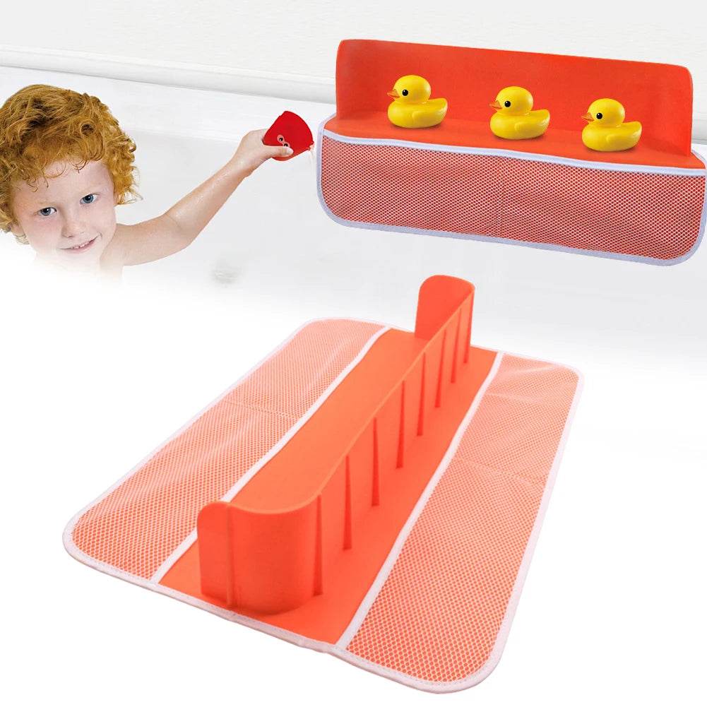 Bathtub Splash Guard 8 Suction Cups Shelf with 4 Pockets - ToylandEU