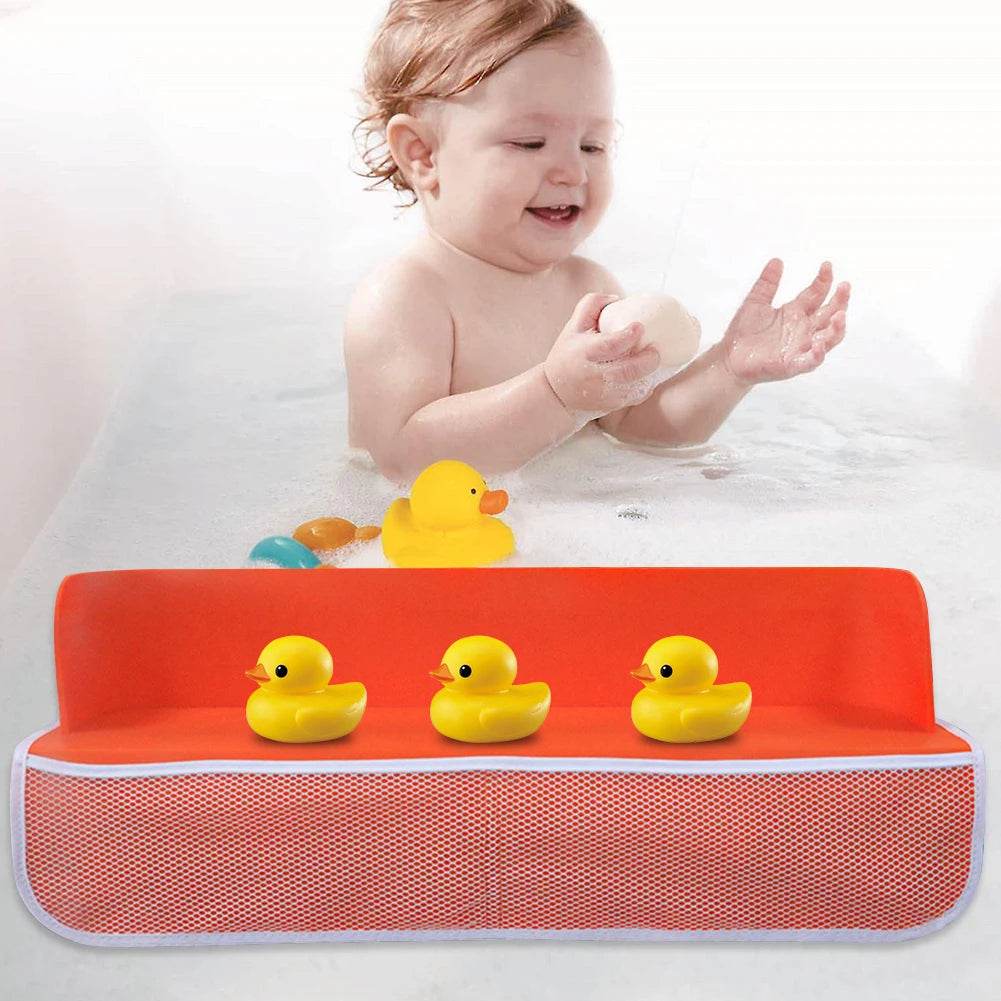 Bathtub Splash Guard 8 Suction Cups Shelf with 4 Pockets - ToylandEU