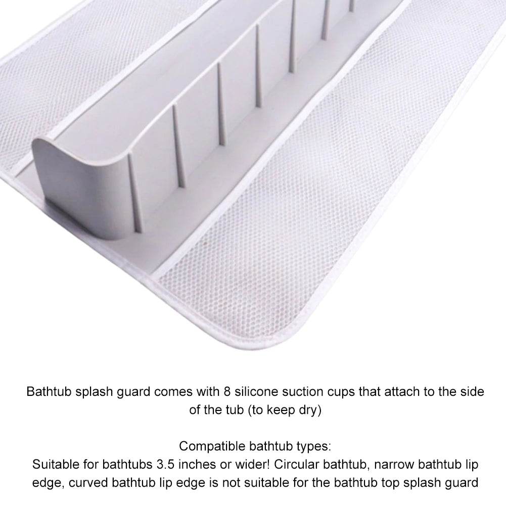 Bathtub Splash Guard 8 Suction Cups Shelf with 4 Pockets - ToylandEU