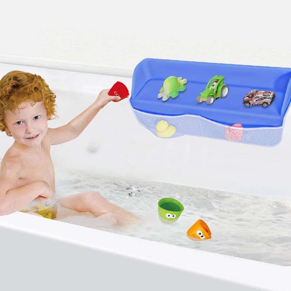 Bathtub Splash Guard 8 Suction Cups Shelf with 4 Pockets - ToylandEU