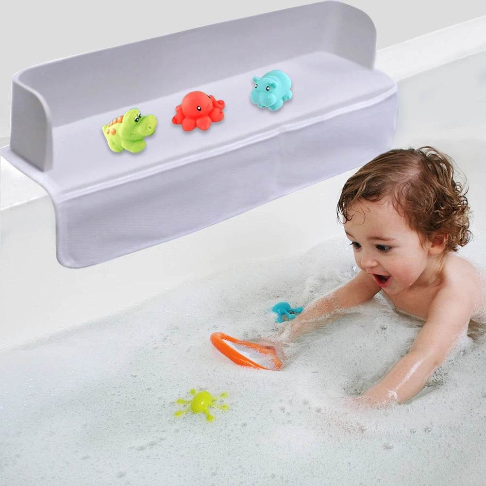 Bathtub Splash Guard 8 Suction Cups Shelf with 4 Pockets - ToylandEU