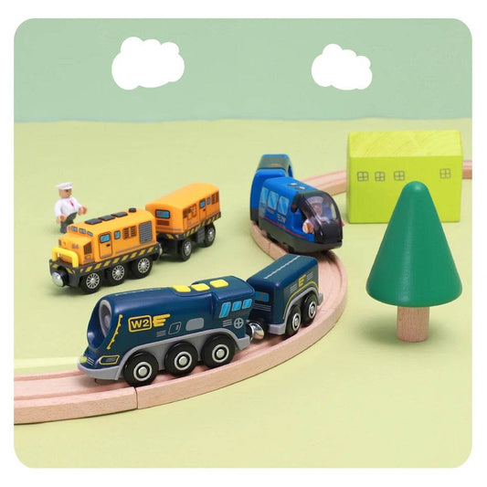 Battery-Operated Electric Train Set for Kids with Magnetic Locomotive - ToylandEU