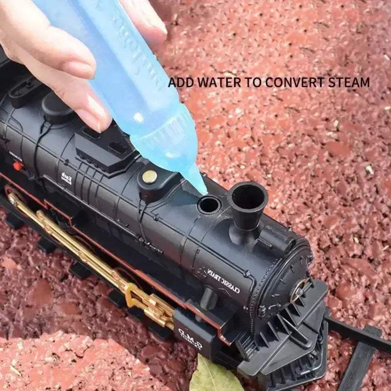 Battery Operated Steam Locomotive Train Set With Light And Sound - ToylandEU