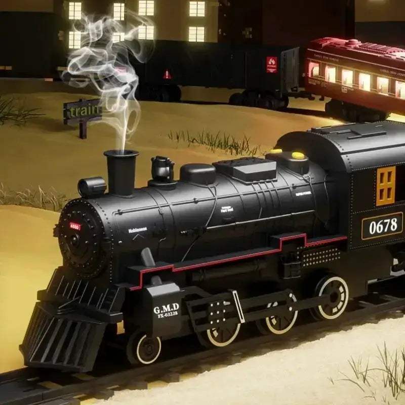 Battery Operated Steam Locomotive Train With Light And Sound - ToylandEU