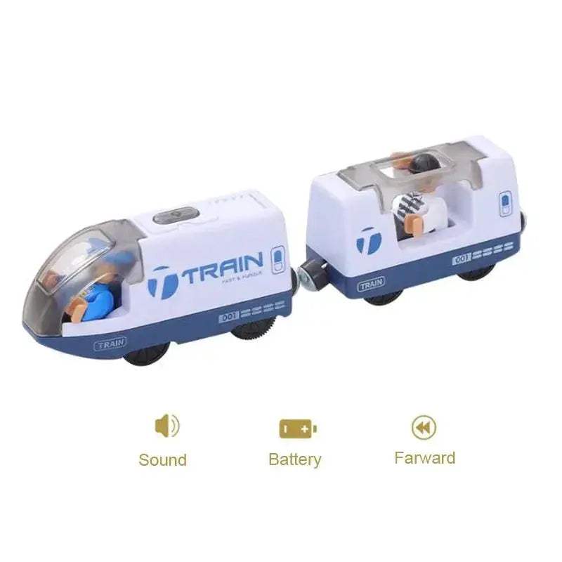 Battery Operated Wooden Electric Train Set With Magnetic Tracks - ToylandEU