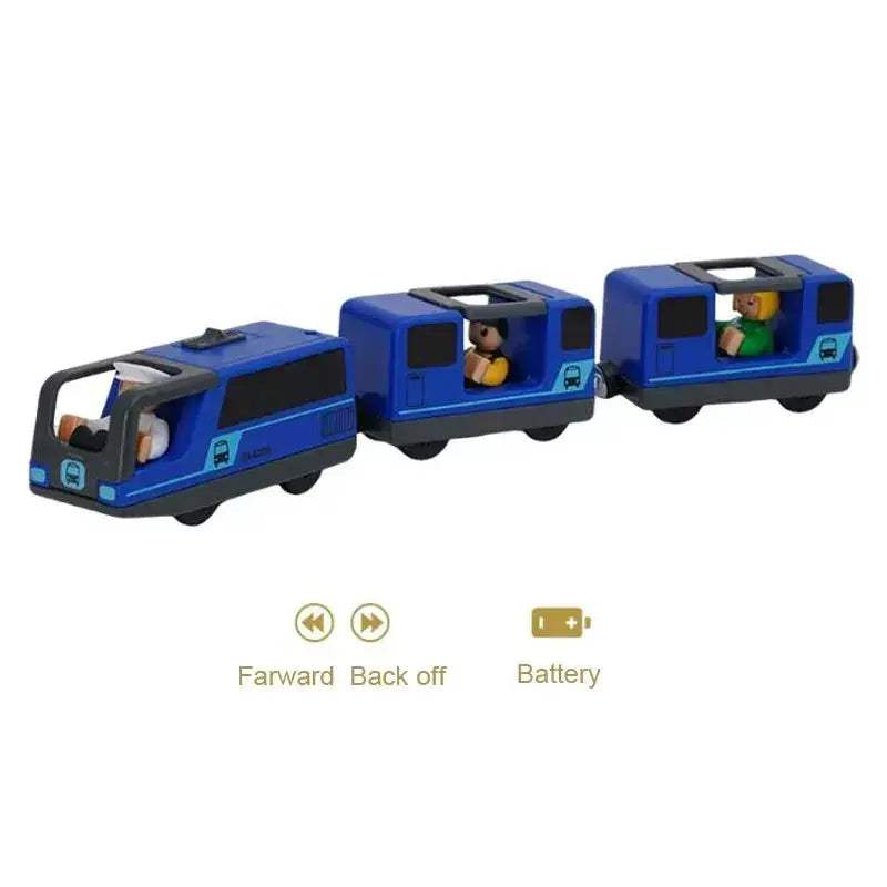 Battery Operated Wooden Electric Train Set With Magnetic Tracks - ToylandEU