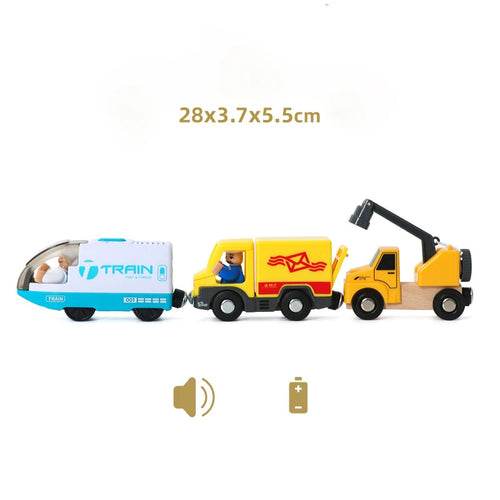 Захранван с батерии влак за дървени релси - идеален за млади кондуктори - ToylandEU