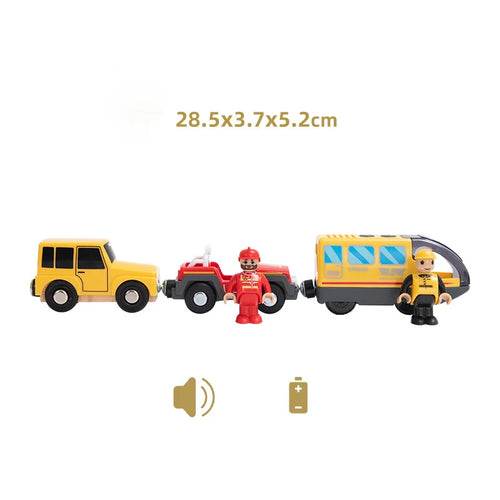 Захранван с батерии влак за дървени релси - идеален за млади кондуктори - ToylandEU