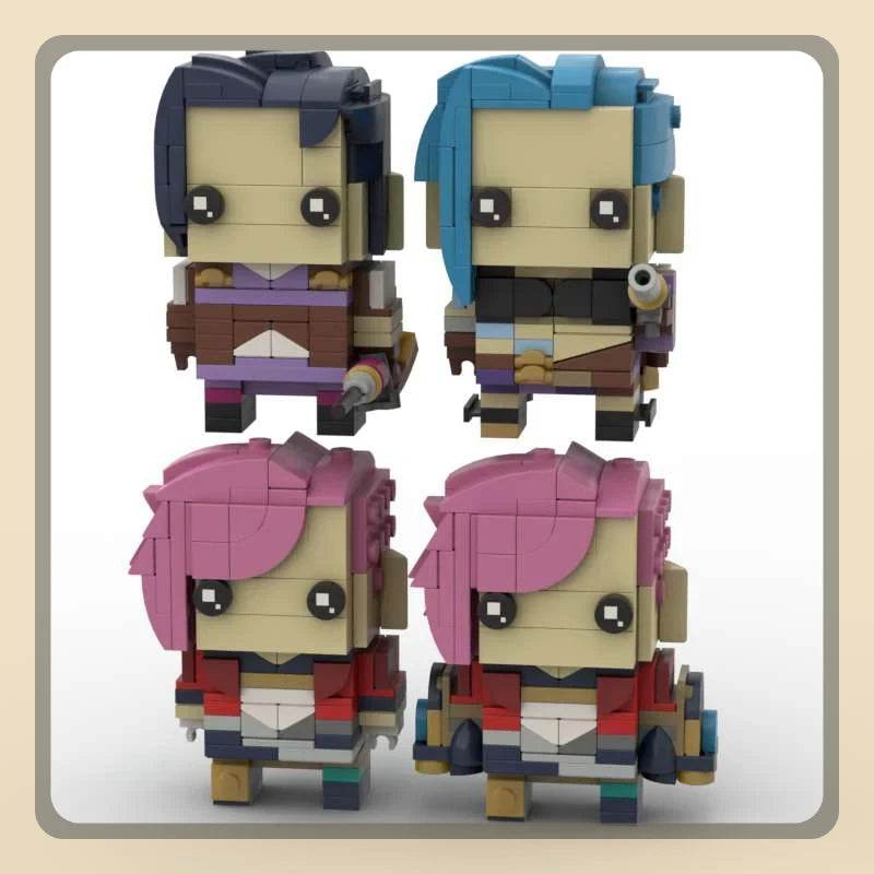 Battle Of Two Cities Moc Brickheadz Jinx Vi Ekko Toy Set - ToylandEU