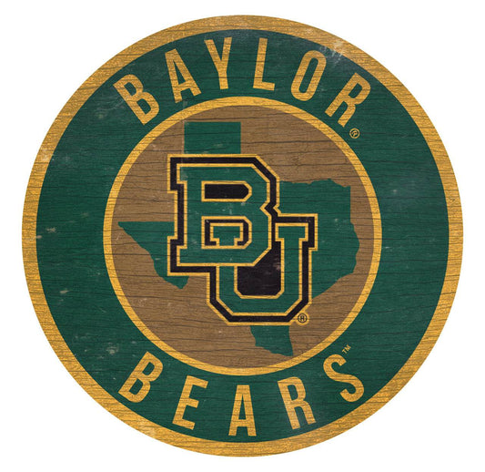 Baylor Bears 12 Inch Round Wood Sign With Hanging Bracket - ToylandEU