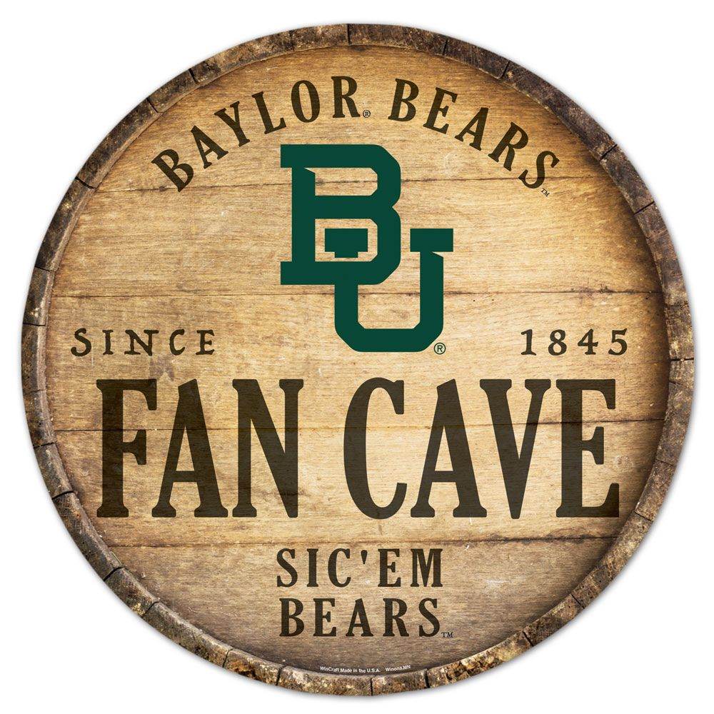Baylor Bears Wood Round Sign 14 Inch Barrel Top Decor - ToylandEU