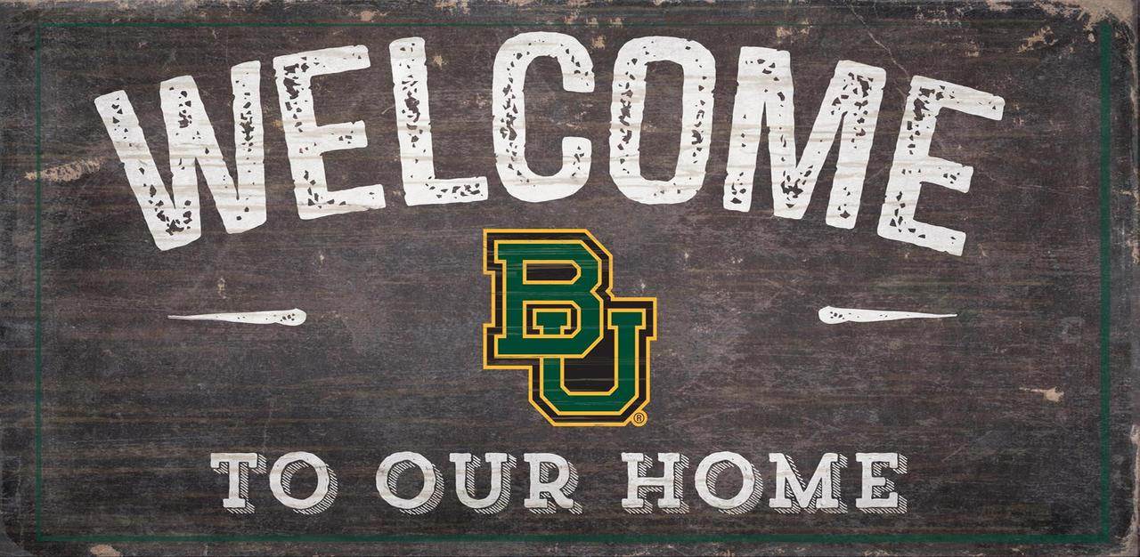 Baylor Bears Wood Sign 12x6 Welcome Home Wall Decor Rope - ToylandEU