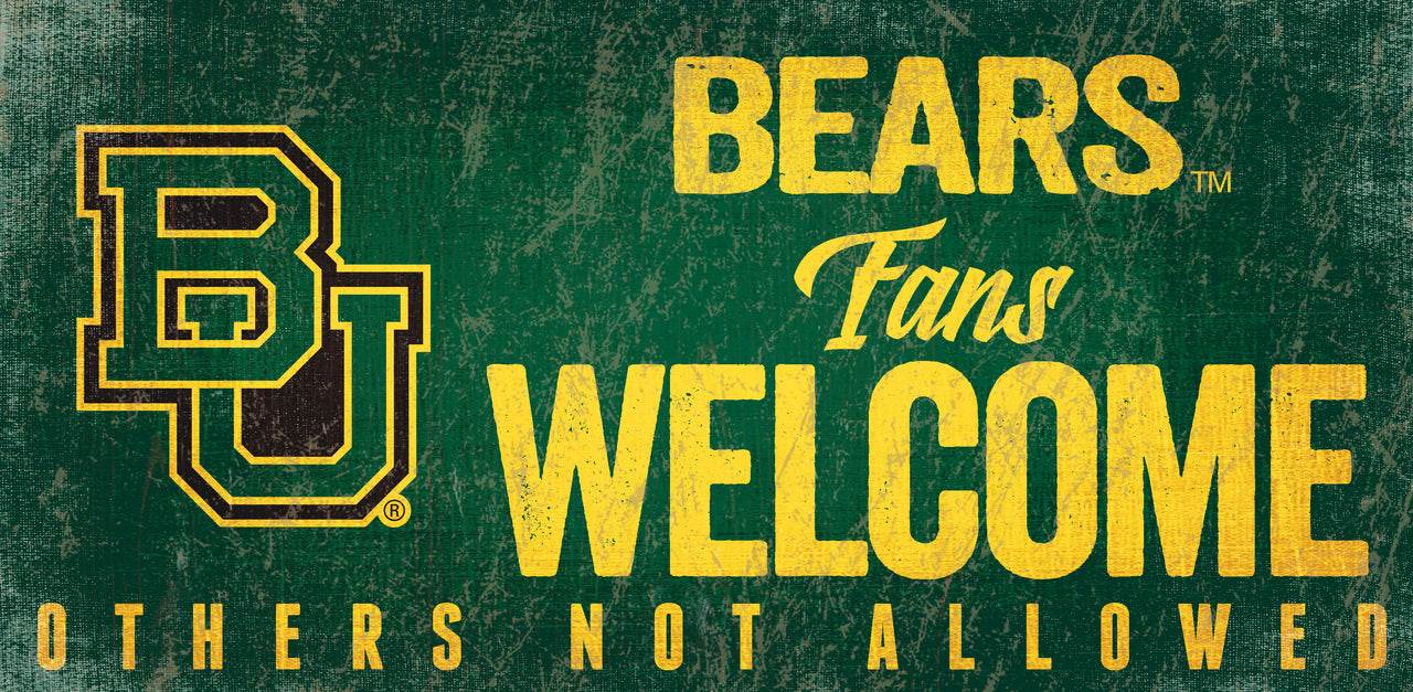 Baylor Bears Wood Sign Fans Welcome 12x6 Special Order - ToylandEU