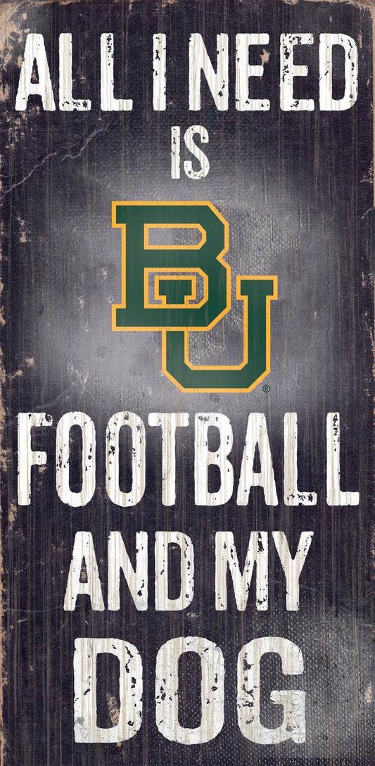 Baylor Bears Wood Sign Football and Dog 12x6 Special Order - ToylandEU