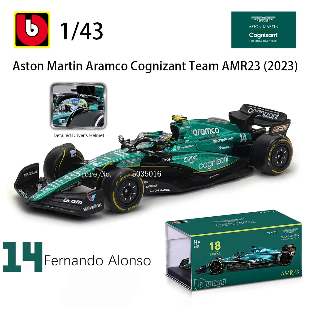 Bburago Aston Martin F1 Diecast Car Model Premium - ToylandEU