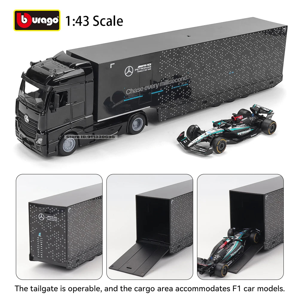 Bburago Diecast Premium 1 To 43 Mercedes F1 Hauler Set - ToylandEU