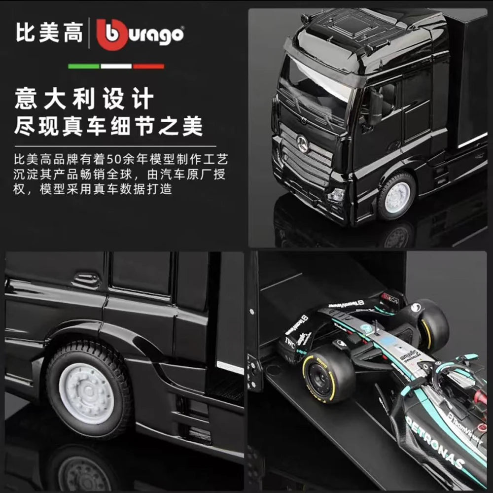 Bburago Diecast Premium 1 To 43 Mercedes F1 Hauler Set - ToylandEU
