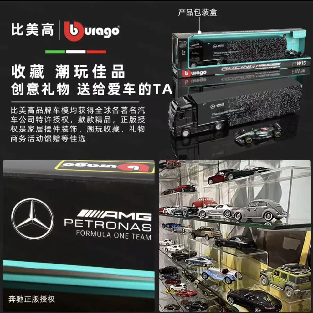 Bburago Diecast Premium 1 To 43 Mercedes F1 Hauler Set - ToylandEU